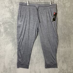NWT Under Armour Women's Tech Capris 3/4 Pants XL Gray Athletic Gym New MSRP$40